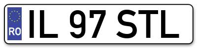 Placuta inmatriculare numar auto  IL-97-STL, IL 97 STL, IL97STL