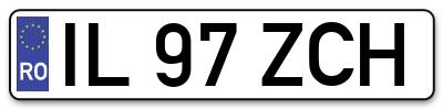Placuta inmatriculare numar auto  IL-97-ZCH, IL 97 ZCH, IL97ZCH