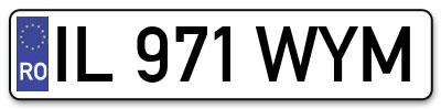 Placuta inmatriculare numar auto  IL-971-WYM, IL 971 WYM, IL971WYM