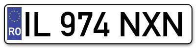 Placuta inmatriculare numar auto  IL-974-NXN, IL 974 NXN, IL974NXN