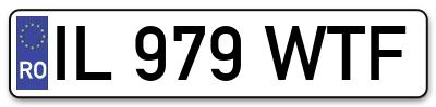 Placuta inmatriculare numar auto  IL-979-WTF, IL 979 WTF, IL979WTF