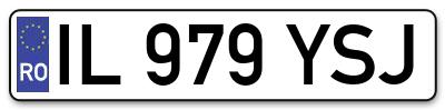 Placuta inmatriculare numar auto  IL-979-YSJ, IL 979 YSJ, IL979YSJ