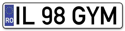 Placuta inmatriculare numar auto  IL-98-GYM, IL 98 GYM, IL98GYM