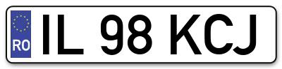 Placuta inmatriculare numar auto  IL-98-KCJ, IL 98 KCJ, IL98KCJ