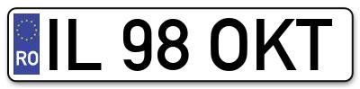 Placuta inmatriculare numar auto  IL-98-OKT, IL 98 OKT, IL98OKT
