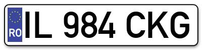 Placuta inmatriculare numar auto  IL-984-CKG, IL 984 CKG, IL984CKG
