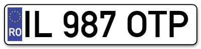 Placuta inmatriculare numar auto  IL-987-OTP, IL 987 OTP, IL987OTP
