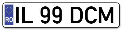 Placuta inmatriculare numar auto  IL-99-DCM, IL 99 DCM, IL99DCM