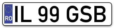 Placuta inmatriculare numar auto  IL-99-GSB, IL 99 GSB, IL99GSB