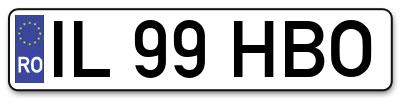 Placuta inmatriculare numar auto  IL-99-HBO, IL 99 HBO, IL99HBO