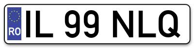 Placuta inmatriculare numar auto  IL-99-NLQ, IL 99 NLQ, IL99NLQ
