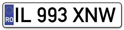 Placuta inmatriculare numar auto  IL-993-XNW, IL 993 XNW, IL993XNW