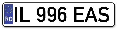 Placuta inmatriculare numar auto  IL-996-EAS, IL 996 EAS, IL996EAS