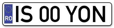 Placuta inmatriculare numar auto  IS-00-YON, IS 00 YON, IS00YON