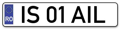 Placuta inmatriculare numar auto  IS-01-AIL, IS 01 AIL, IS01AIL