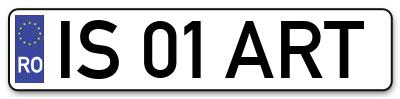 Placuta inmatriculare numar auto  IS-01-ART, IS 01 ART, IS01ART