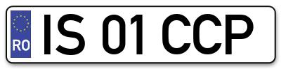 Placuta inmatriculare numar auto  IS-01-CCP, IS 01 CCP, IS01CCP