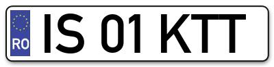 Placuta inmatriculare numar auto  IS-01-KTT, IS 01 KTT, IS01KTT