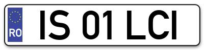 Placuta inmatriculare numar auto  IS-01-LCI, IS 01 LCI, IS01LCI