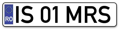 Placuta inmatriculare numar auto  IS-01-MRS, IS 01 MRS, IS01MRS