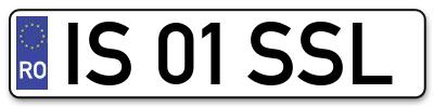 Placuta inmatriculare numar auto  IS-01-SSL, IS 01 SSL, IS01SSL