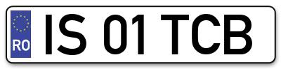 Placuta inmatriculare numar auto  IS-01-TCB, IS 01 TCB, IS01TCB