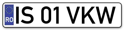 Placuta inmatriculare numar auto  IS-01-VKW, IS 01 VKW, IS01VKW