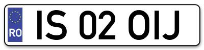 Placuta inmatriculare numar auto  IS-02-OIJ, IS 02 OIJ, IS02OIJ