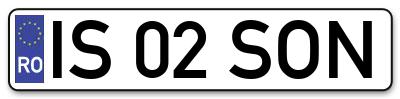 Placuta inmatriculare numar auto  IS-02-SON, IS 02 SON, IS02SON