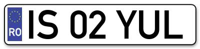 Placuta inmatriculare numar auto  IS-02-YUL, IS 02 YUL, IS02YUL