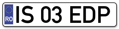 Placuta inmatriculare numar auto  IS-03-EDP, IS 03 EDP, IS03EDP
