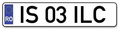 Placuta inmatriculare numar auto  IS-03-ILC, IS 03 ILC, IS03ILC