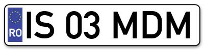Placuta inmatriculare numar auto  IS-03-MDM, IS 03 MDM, IS03MDM