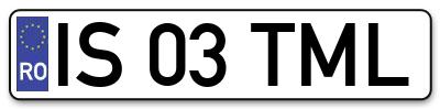 Placuta inmatriculare numar auto  IS-03-TML, IS 03 TML, IS03TML