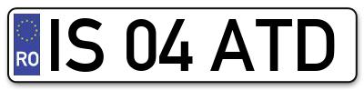 Placuta inmatriculare numar auto  IS-04-ATD, IS 04 ATD, IS04ATD
