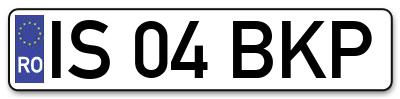 Placuta inmatriculare numar auto  IS-04-BKP, IS 04 BKP, IS04BKP