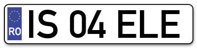 Placuta inmatriculare numar auto  IS-04-ELE, IS 04 ELE, IS04ELE