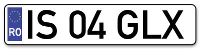 Placuta inmatriculare numar auto  IS-04-GLX, IS 04 GLX, IS04GLX