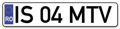 Placuta inmatriculare numar auto  IS-04-MTV, IS 04 MTV, IS04MTV