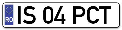 Placuta inmatriculare numar auto  IS-04-PCT, IS 04 PCT, IS04PCT