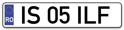 Placuta inmatriculare numar auto  IS-05-ILF, IS 05 ILF, IS05ILF