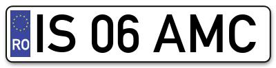 Placuta inmatriculare numar auto  IS-06-AMC, IS 06 AMC, IS06AMC