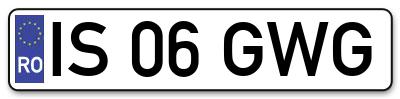 Placuta inmatriculare numar auto  IS-06-GWG, IS 06 GWG, IS06GWG