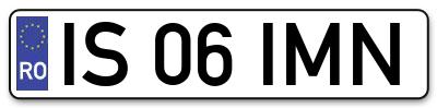 Placuta inmatriculare numar auto  IS-06-IMN, IS 06 IMN, IS06IMN