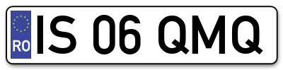 Placuta inmatriculare numar auto  IS-06-QMQ, IS 06 QMQ, IS06QMQ