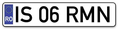 Placuta inmatriculare numar auto  IS-06-RMN, IS 06 RMN, IS06RMN