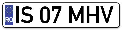 Placuta inmatriculare numar auto  IS-07-MHV, IS 07 MHV, IS07MHV