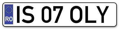 Placuta inmatriculare numar auto  IS-07-OLY, IS 07 OLY, IS07OLY