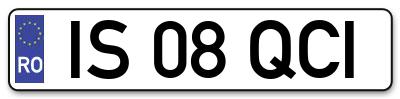 Placuta inmatriculare numar auto  IS-08-QCI, IS 08 QCI, IS08QCI