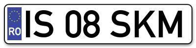 Placuta inmatriculare numar auto  IS-08-SKM, IS 08 SKM, IS08SKM